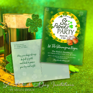 Shamrocks and Beer St. Patrick's Day Invitation