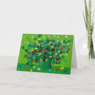 Shamrocks and Flowers and Chicks Card