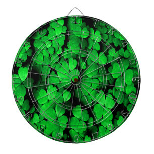 Shamrocks and Hearts Saint Patrick's Day Green Dartboard
