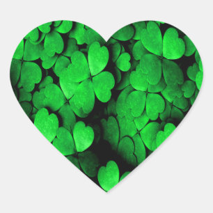 Shamrocks and Hearts Saint Patrick's Day Green Heart Sticker