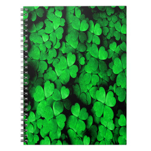 Shamrocks and Hearts Saint Patrick's Day Green Notebook