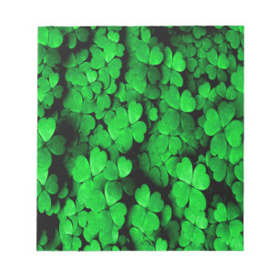 Shamrocks and Hearts Saint Patrick's Day Green Notepad