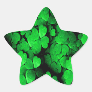 Shamrocks and Hearts Saint Patrick's Day Green Star Sticker