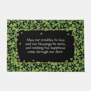 Shamrocks and Irish Blessing Doormat