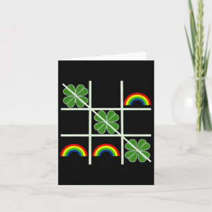 Shamrocks And Rainbows Tic Tac Toe Lucky Saint Pat Card