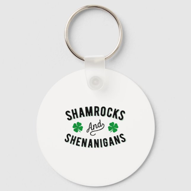 Shamrocks And Shenanigans St Patricks Day Irish Me Key Ring (Front)