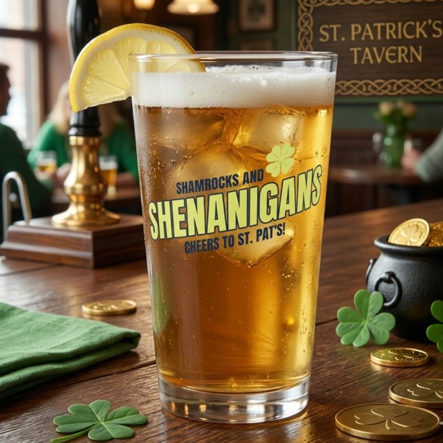 Shamrocks and Shenanigans St. Patrick's Day Pint Glass (Creator Uploaded)