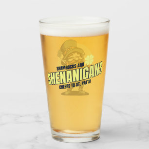 Shamrocks and Shenanigans St. Patrick's Day Pint Glass
