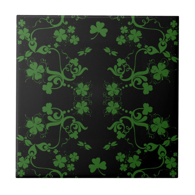 Shamrocks and Swirls Tile (Front)