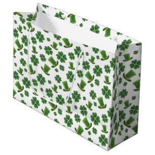 Shamrocks and Top Hats Large Gift Bag