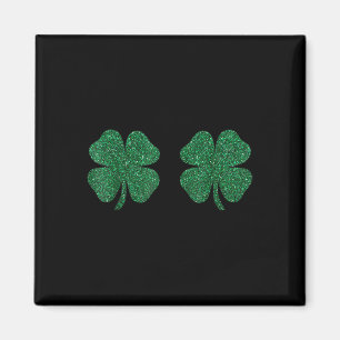 Shamrocks Breast Irish St Patricks Day Clover Girl Magnet