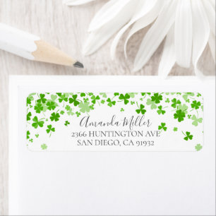 Shamrocks Bridal Shower Return address Label