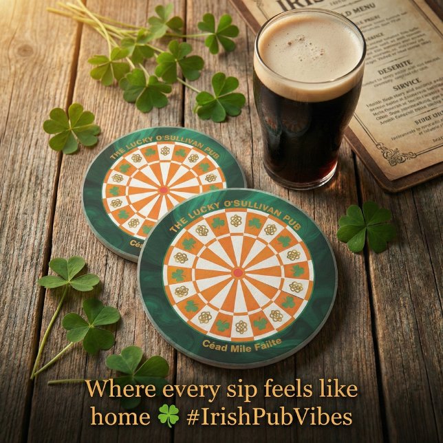 Shamrocks & Celtic Knots Irish Pub Coaster (Creator Uploaded)