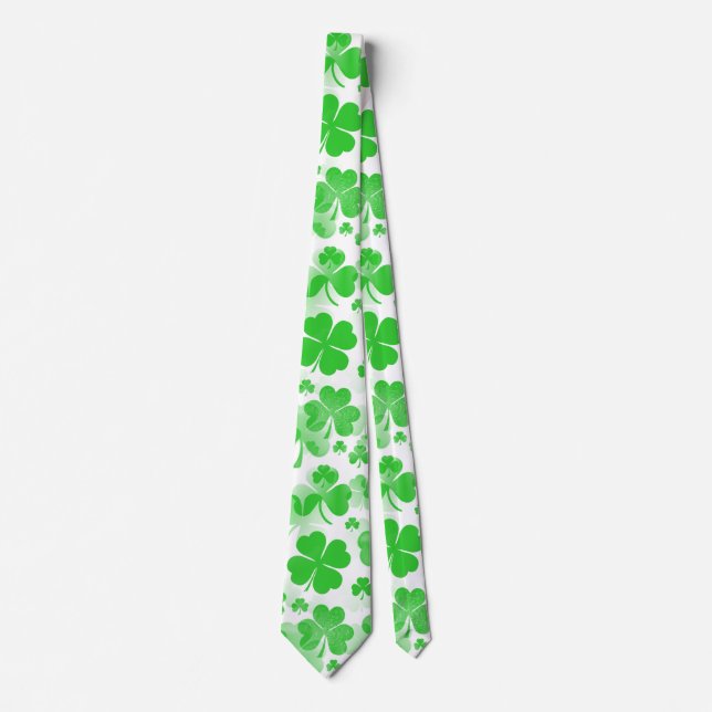 Shamrocks / Clover Tattoos pattern + your ideas Tie (Front)