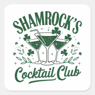 Shamrocks Cocktail Club Square Sticker