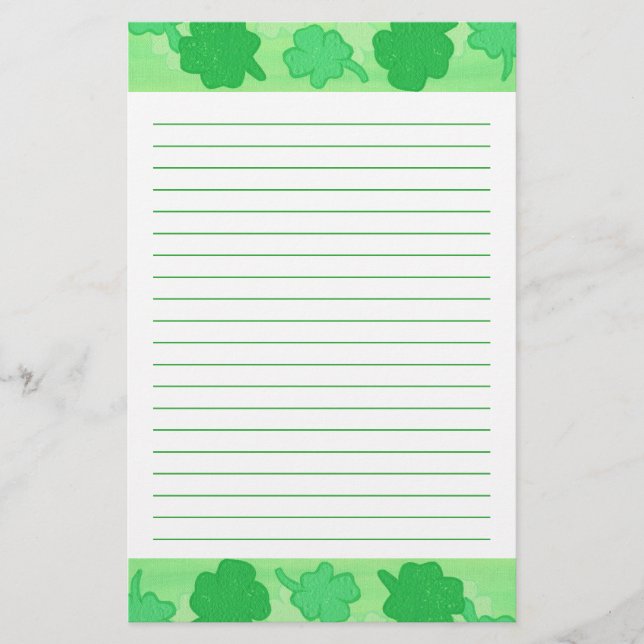 Shamrocks Collage Lined Stationery (Front)
