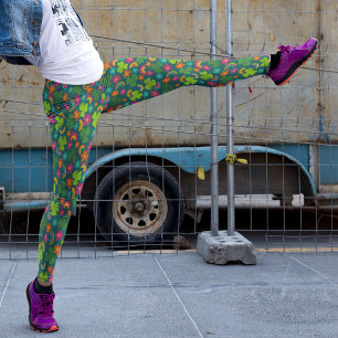 Shamrocks, Flowers and Rainbows St. Patrick's Day Leggings