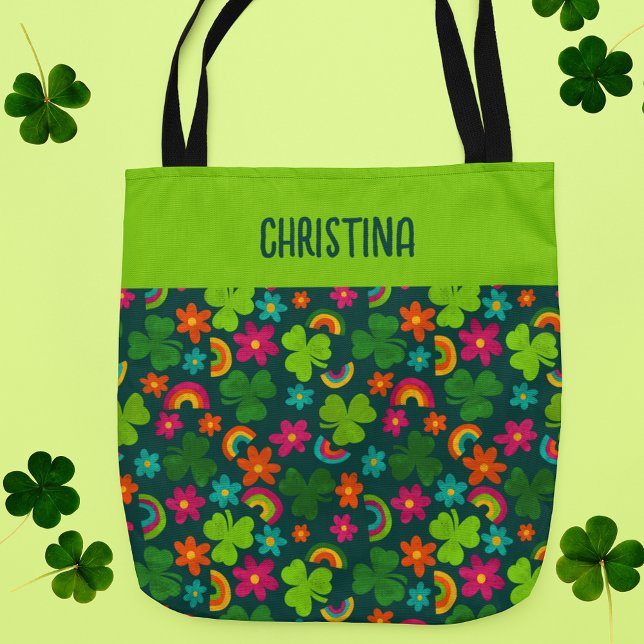 Shamrocks, Flowers and Rainbows St. Patrick's Day Tote Bag (Creator Uploaded)