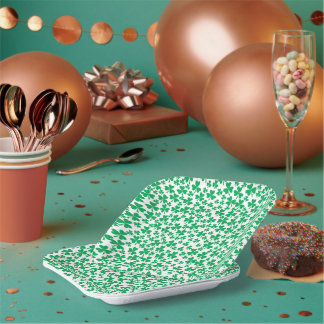 Shamrocks For St Patricks Day Paper Plate