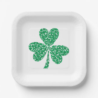 Shamrocks For St Patricks Day Paper Plate