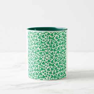 Shamrocks for St Patrick's Day Two-Tone Coffee Mug