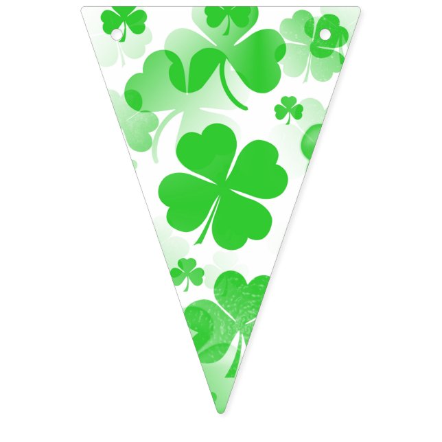 Shamrocks GOOD LUCK - Seamless Pattern 1 Bunting (First Flag)