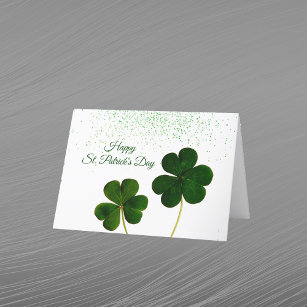 Shamrocks Green Confetti St Patricks Day Holiday Card