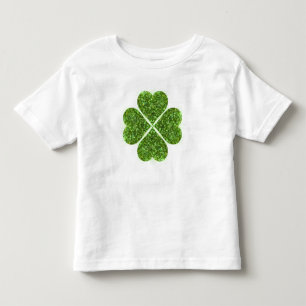 Shamrocks green sparkling four leaf clover toddler T-Shirt