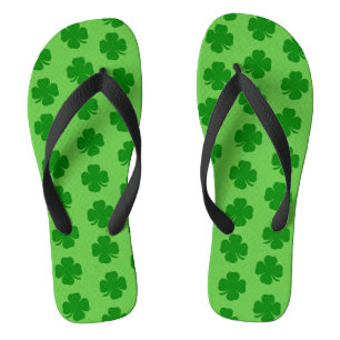 Shamrocks, Happy St. Patrick's Day! Flip Flops