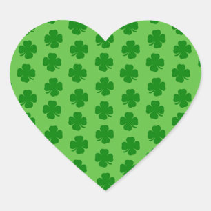 Shamrocks, Happy St. Patrick's Day! Heart Sticker