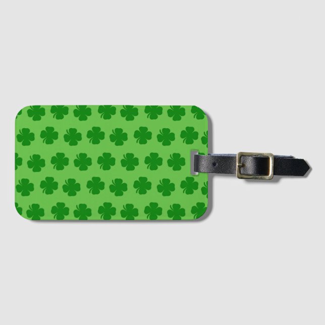 Shamrocks, Happy St. Patrick's Day!  Luggage Tag (Front Horizontal)