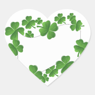Shamrocks Heart Sticker