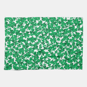 shamrocks, Ireland, Irish, proud to be Irish Tea Towel