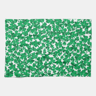 shamrocks, Ireland, Irish, proud to be Irish Tea Towel