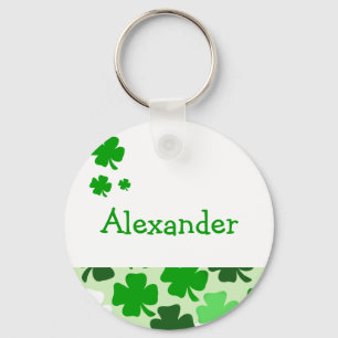 SHAMROCKS Irish Favor or Name Tag Key Ring