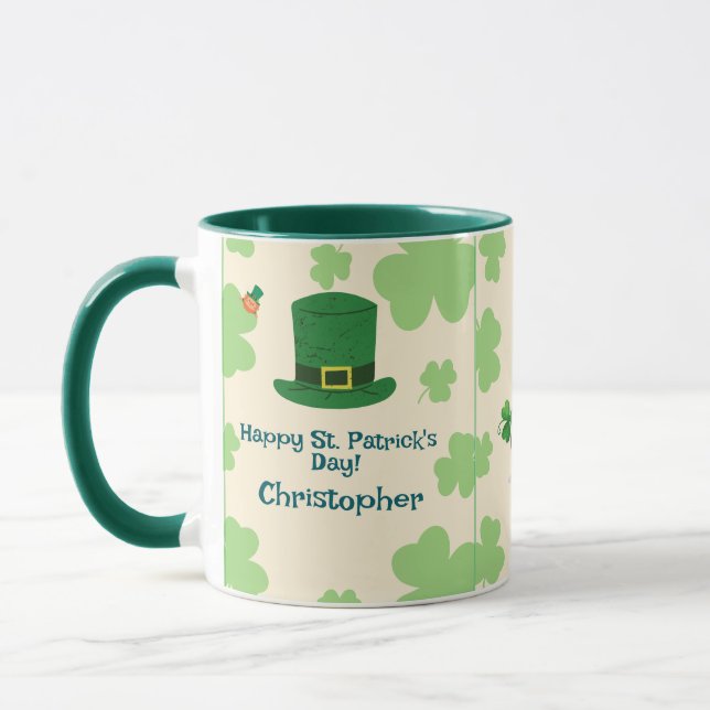 Shamrocks, leprechauns & Pot of Gold Mug (Left)