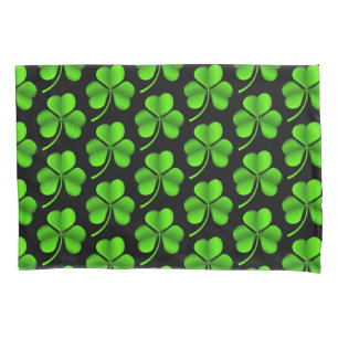 Shamrocks On Black bedpccn Pillowcase