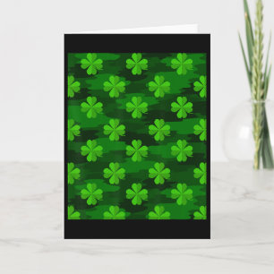 Shamrocks On Green Camouflage Lucky St Patricks Da Card