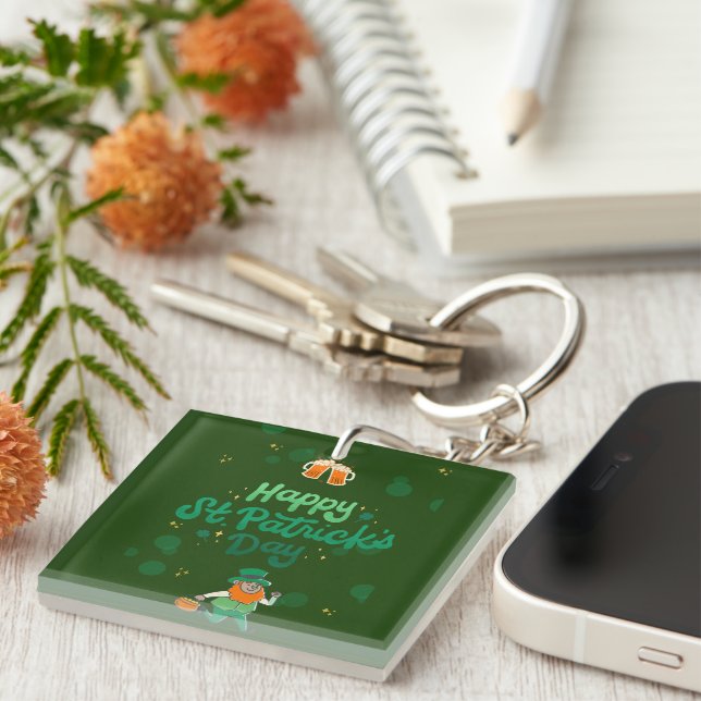 "Shamrocks & Shenanigans: A St. Patrick's Day  Key Ring (Front Right)