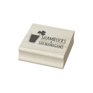 Shamrocks & Shenanigans: St. Patrick's Day Design Rubber Stamp