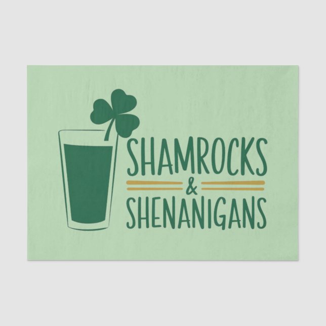 Shamrocks & Shenanigans: St. Patrick's Day Design  Tissue Paper (Front)