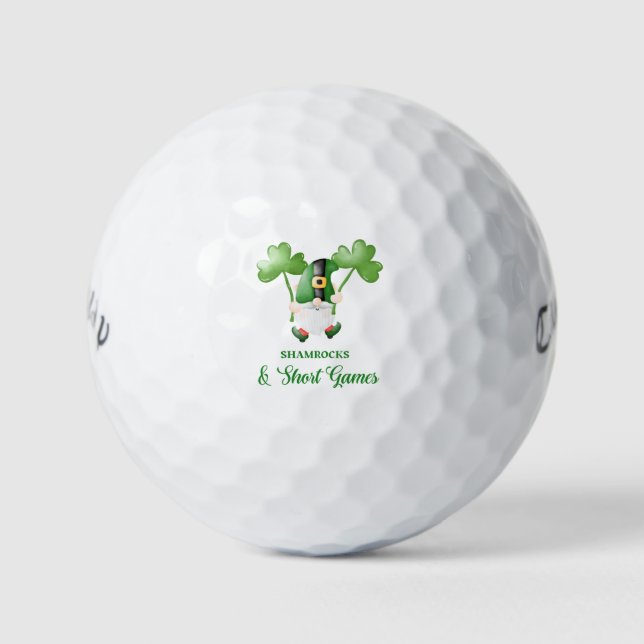 'Shamrocks & Short Games' St. Patrick's Day Fun  Golf Balls (Front)
