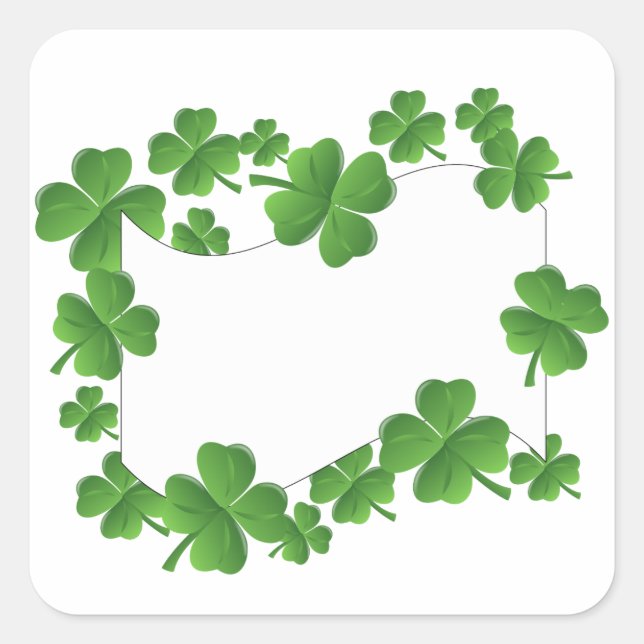 Shamrocks Square Sticker (Front)