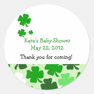SHAMROCKS ST PATRICKS DAY Custom Favour Sticker