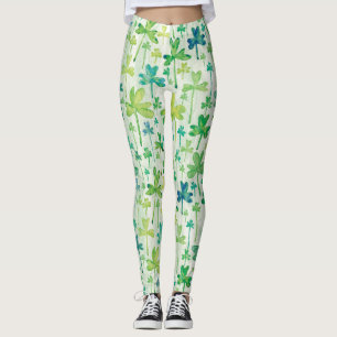 Shamrocks St. Patrick's Day Light Green Leggings