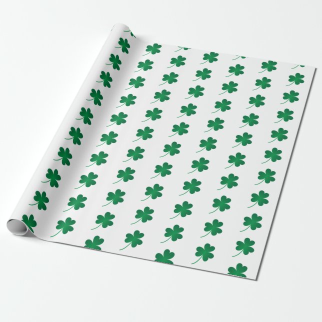 SHAMROCKS / St. Patrick's Wrapping Paper (Unrolled)