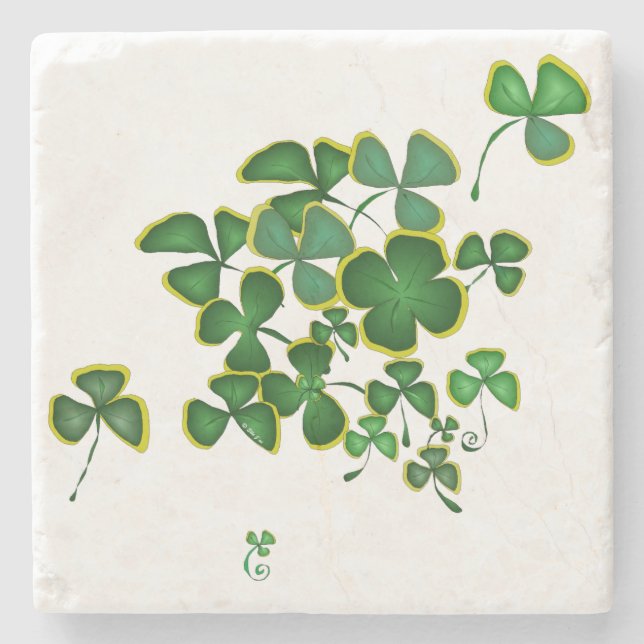 Shamrocks Stone Coaster (Front)