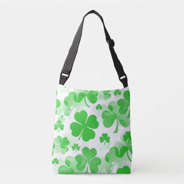 Shamrocks Tattoo seamless pattern + your ideas Crossbody Bag (Front)