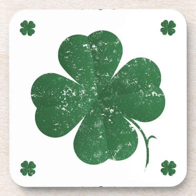 Shamrocks - vintage style coaster (Front)