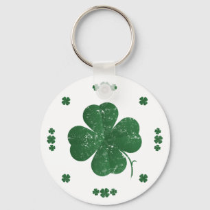 Shamrocks - vintage style key ring